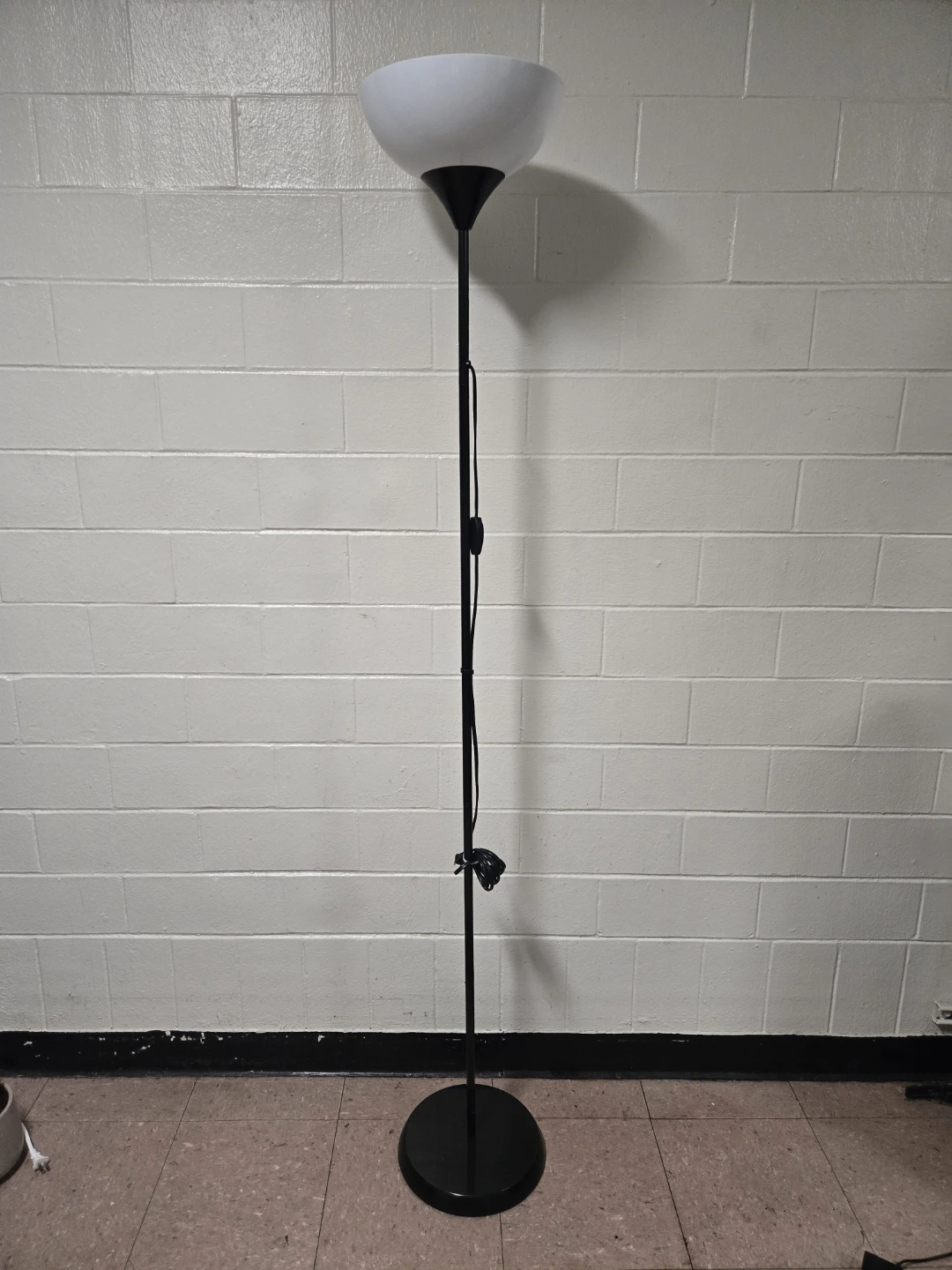 Simple Black Torchiere Floor Standing Lamp with Bulb