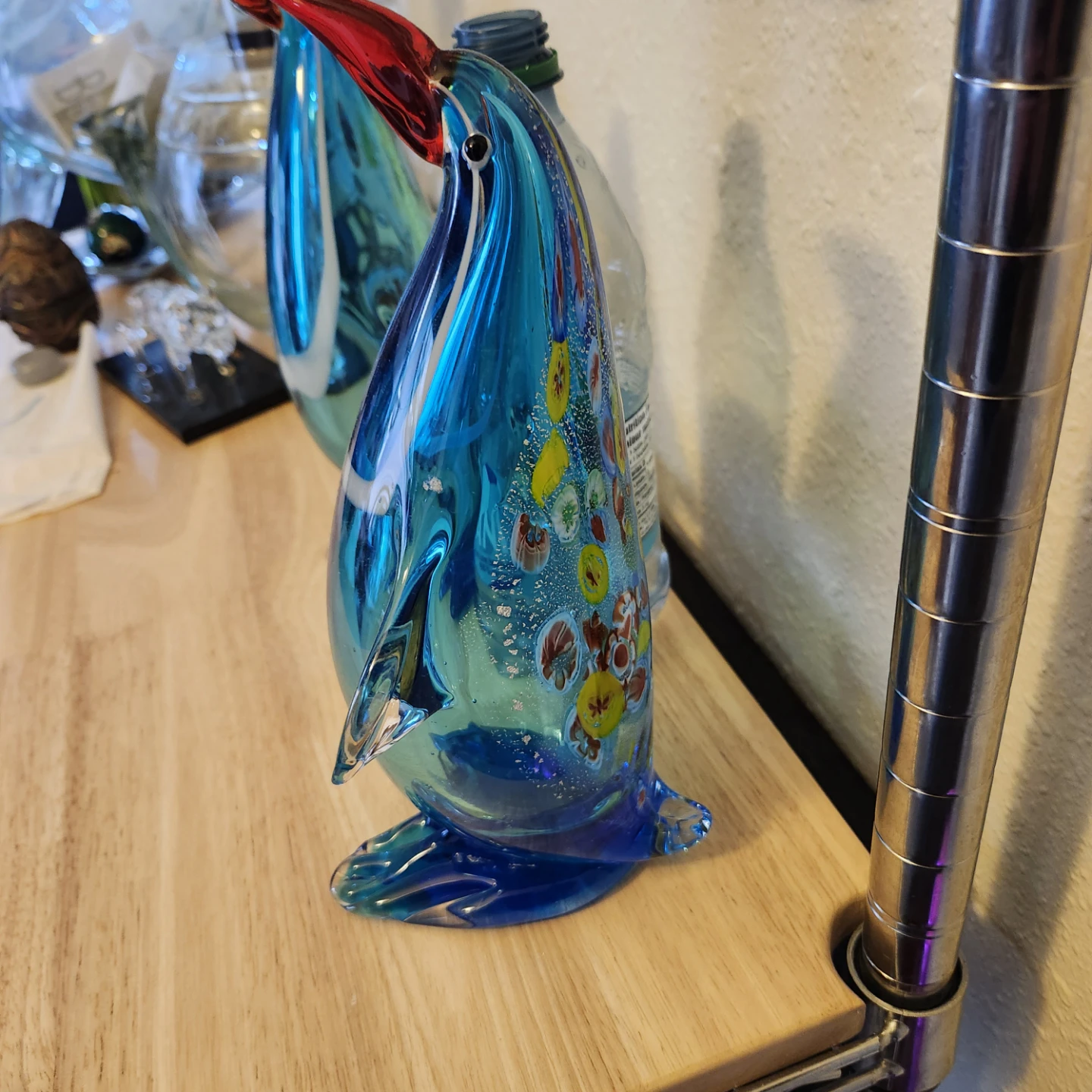 Blue Glass Penguin Figurine