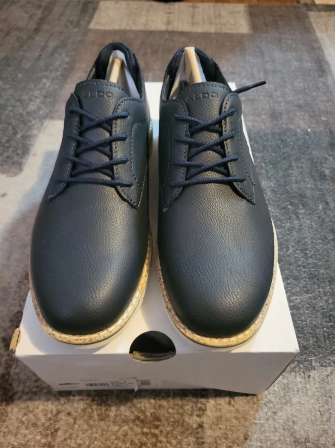 Men's ALDO Blue Leather Lace-Up Dress Shoes