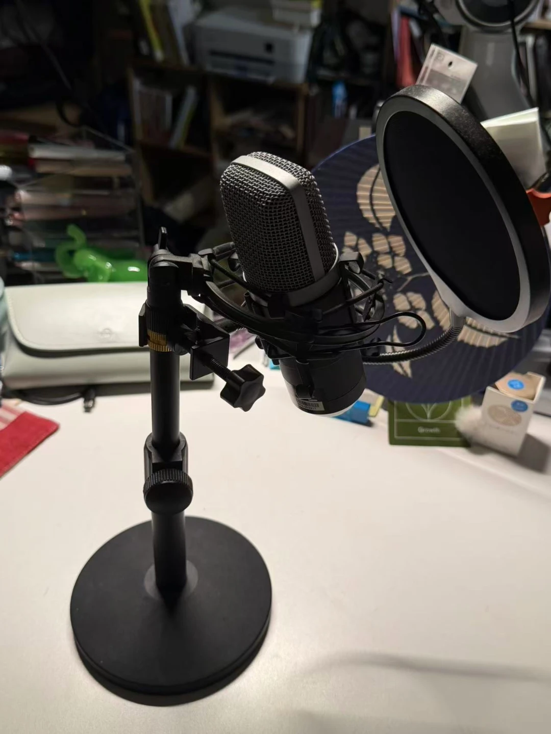 Condenser Microphone with Pop Filter and Desk Stand