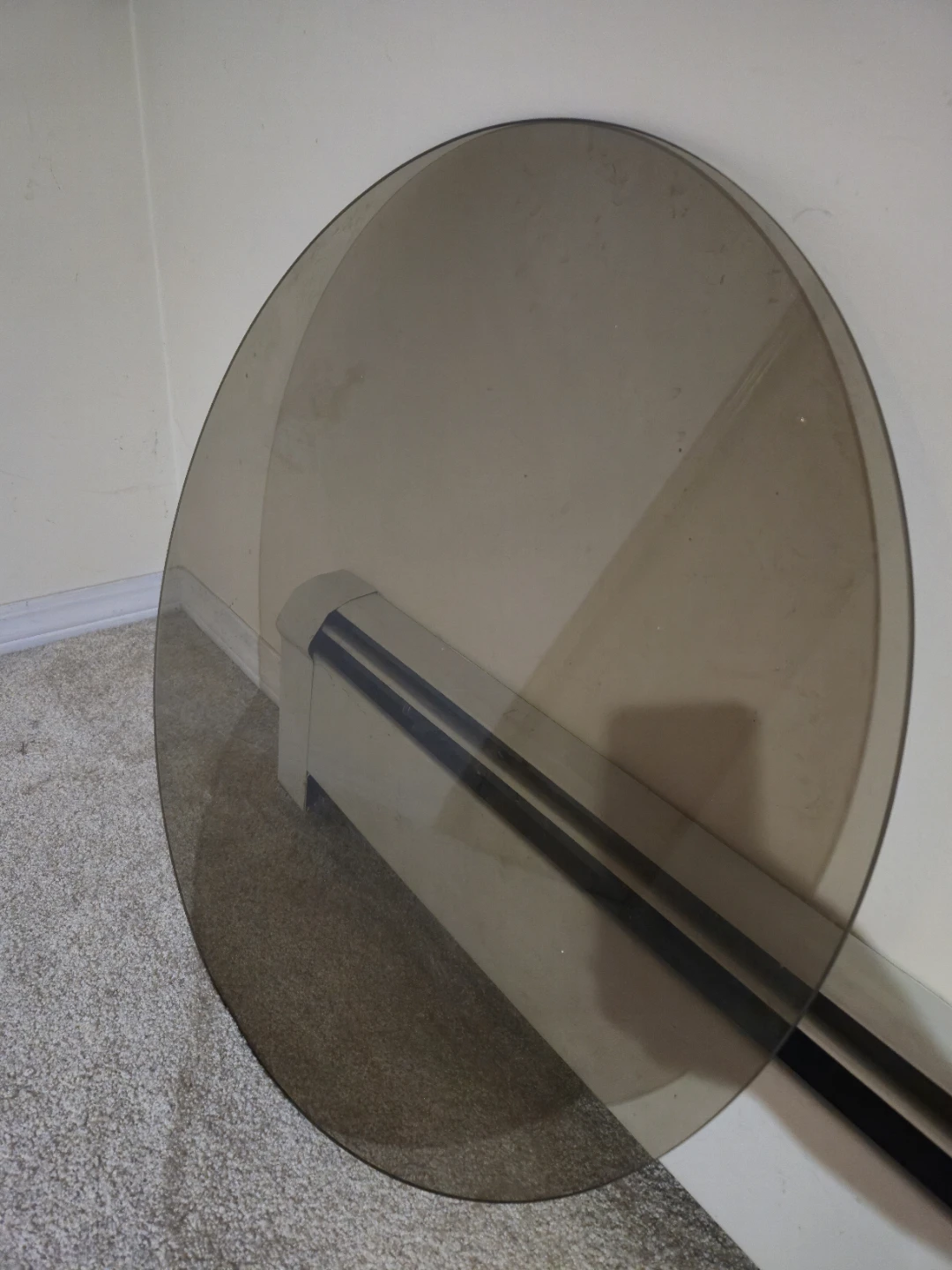 Round smoked glass