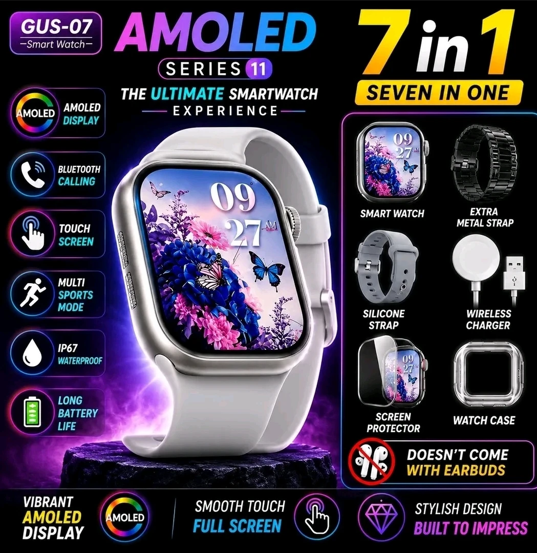 Smart Watch Series 11 - AMOLED 7-in-1 Combo Gift Set - photo 2