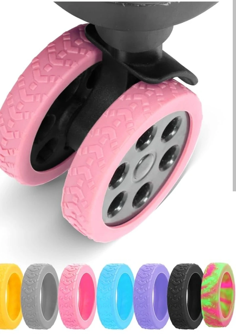 Silicone Wheel Covers - Pink & Green Swirl