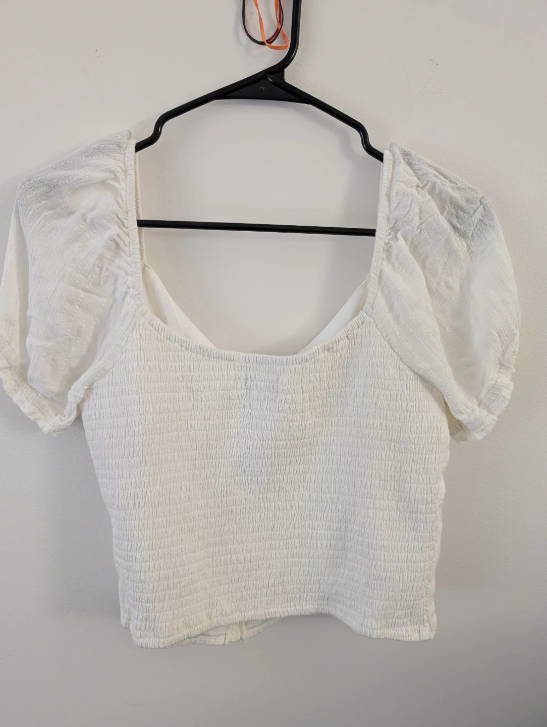 Hollister Sexy White Babydoll Button-Up Stretchy Crop Top 19" - photo 2