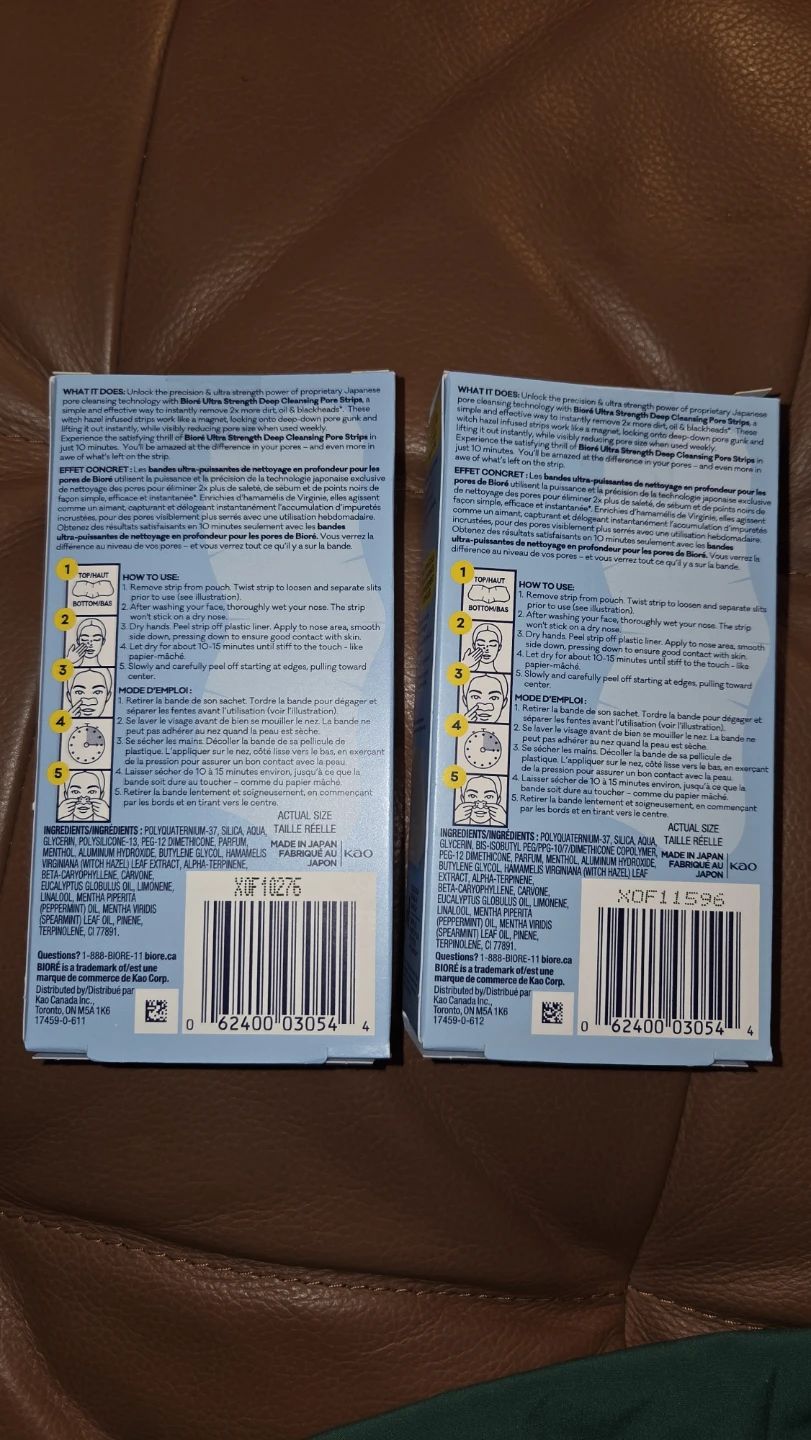 Biore Ultra Strength Pore Strips - 2 Boxes of 6 Strips - photo 2