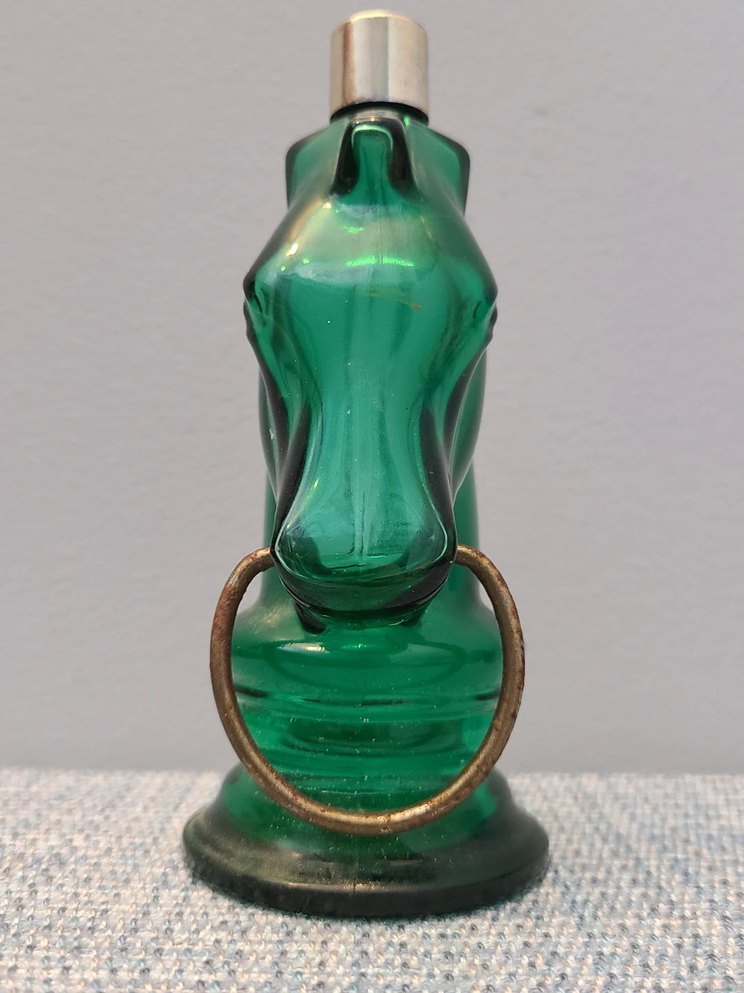 Vintage Avon Green Glass Horse Head