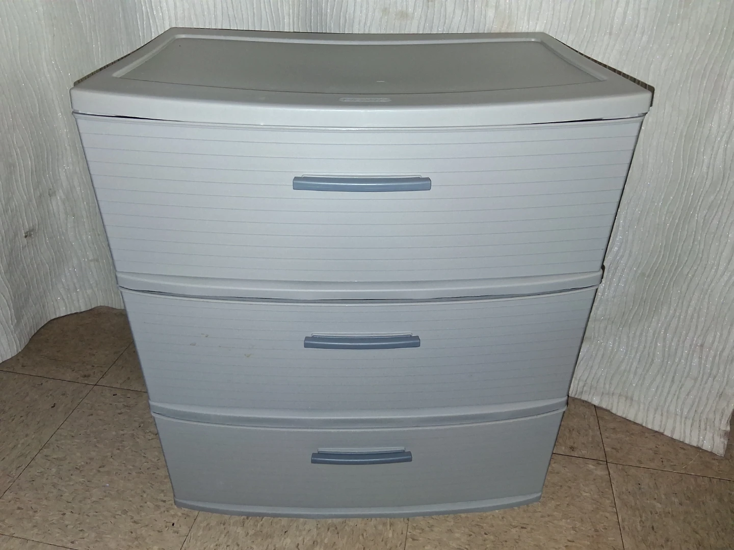 Gray 3-Drawer Plastic Storage Chest