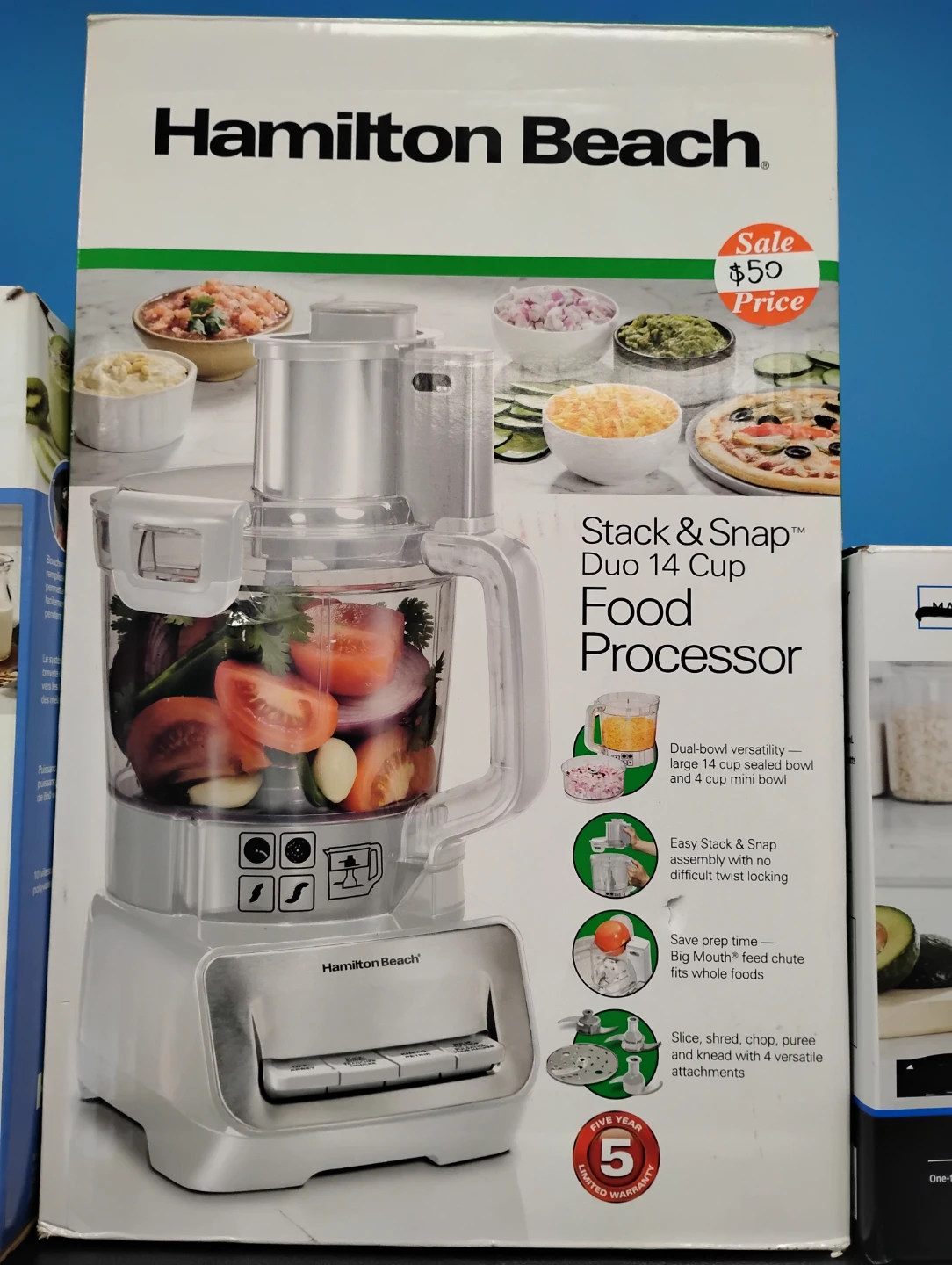 Hamilton Beach Stack & Snap Duo 14 Cup Food Processor