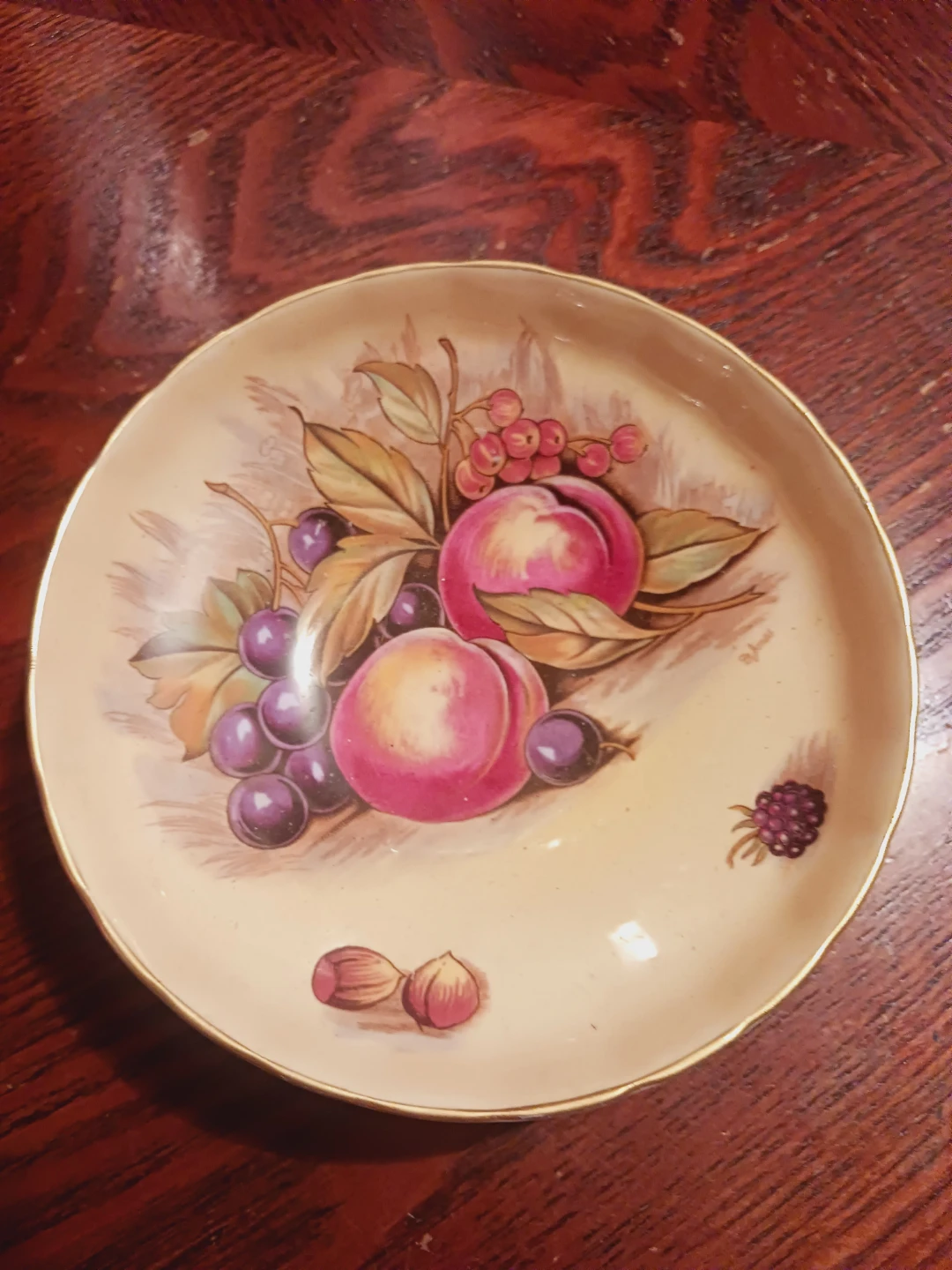 Aynsley Fine Bone English China Fruit Design Candy Bowl