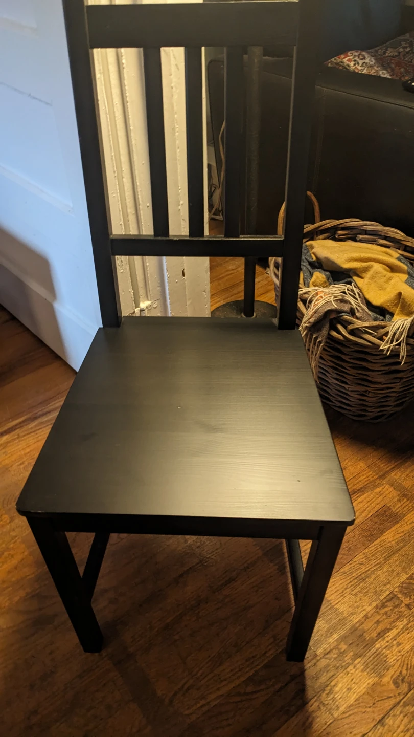 Set of 4 Stephan Ikea Black Wooden Dining Chairs - photo 3