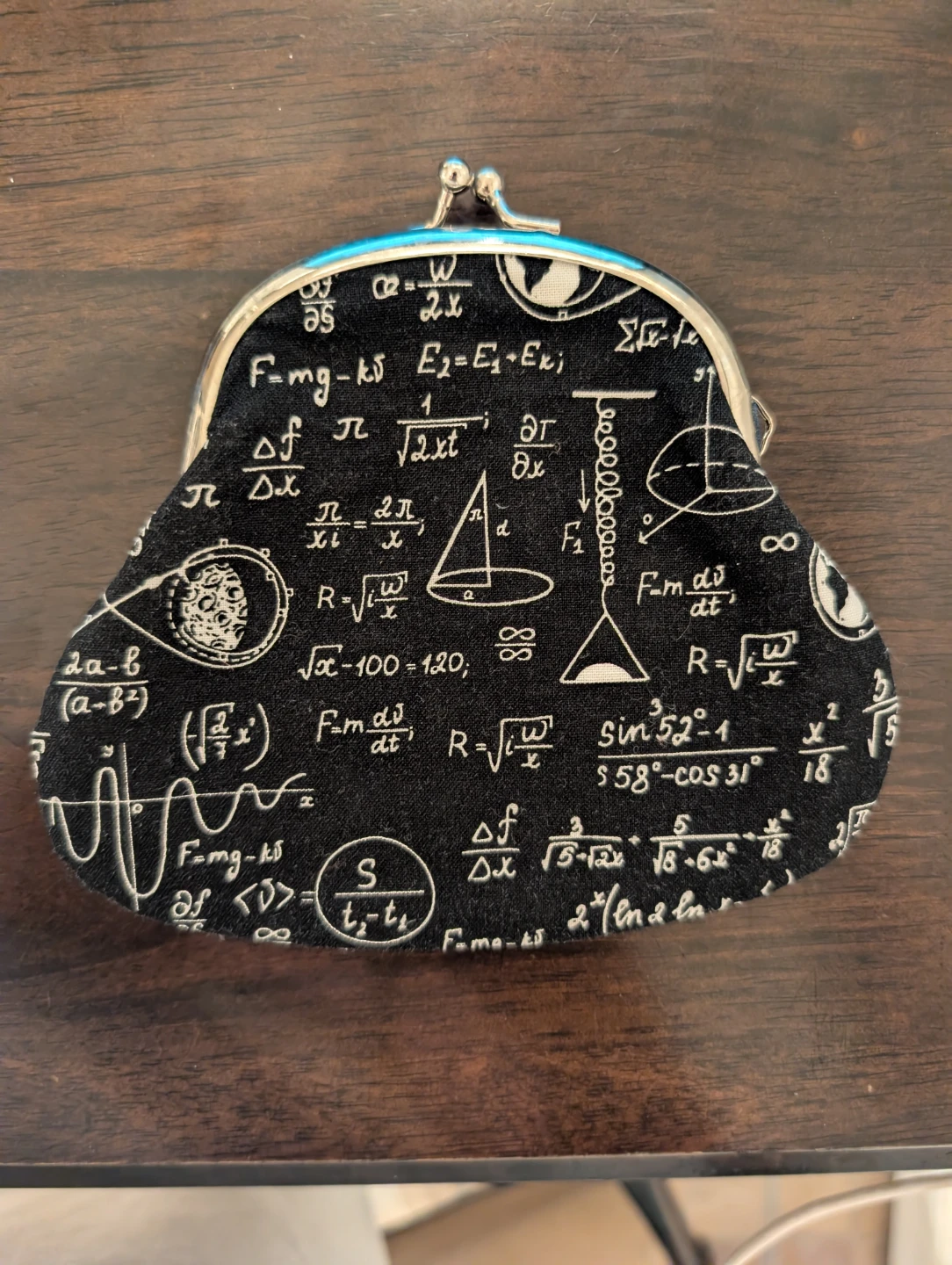 Coin Purse with Math and Space Print