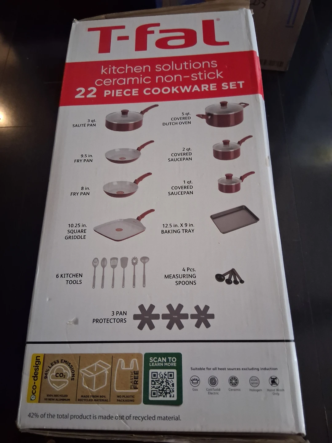 T-fal Ceramic Non-Stick 22 Piece Cookware Set - photo 3