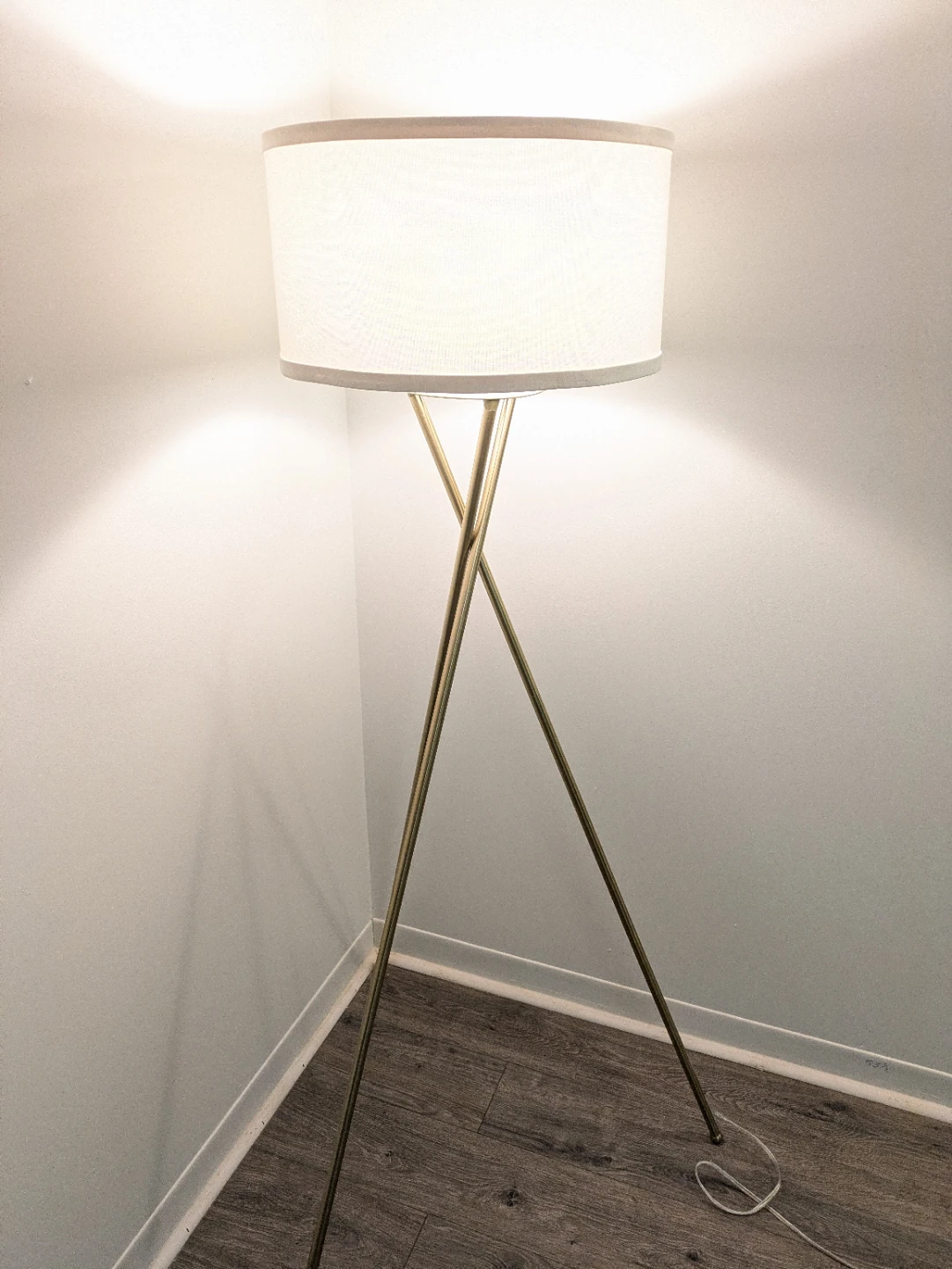 Tripod Floor Lamp with Drum Shade - photo 2