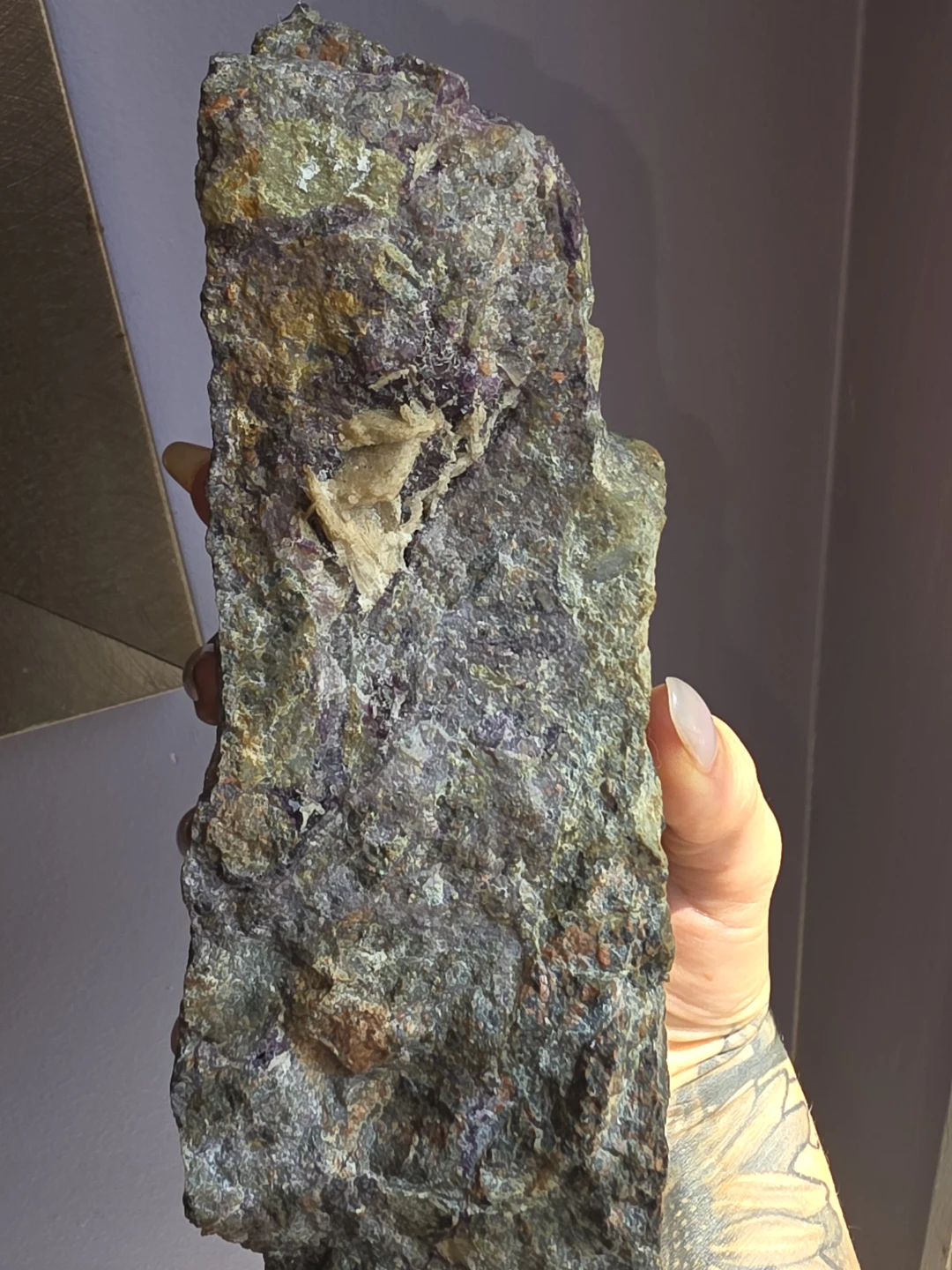 Raw Purple Fluorite & Barite Mineral Specimen