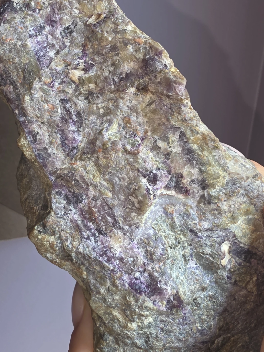 Raw Purple Fluorite & Barite Mineral Specimen - photo 2