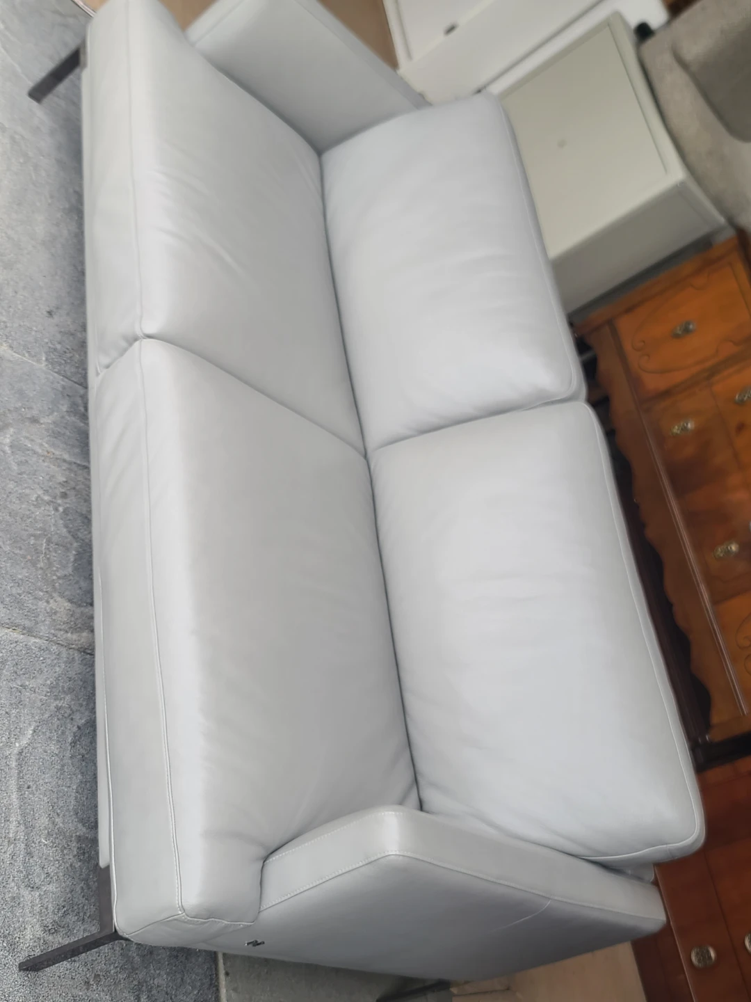 Natuuzzi Grey Leather Sofa - photo 4