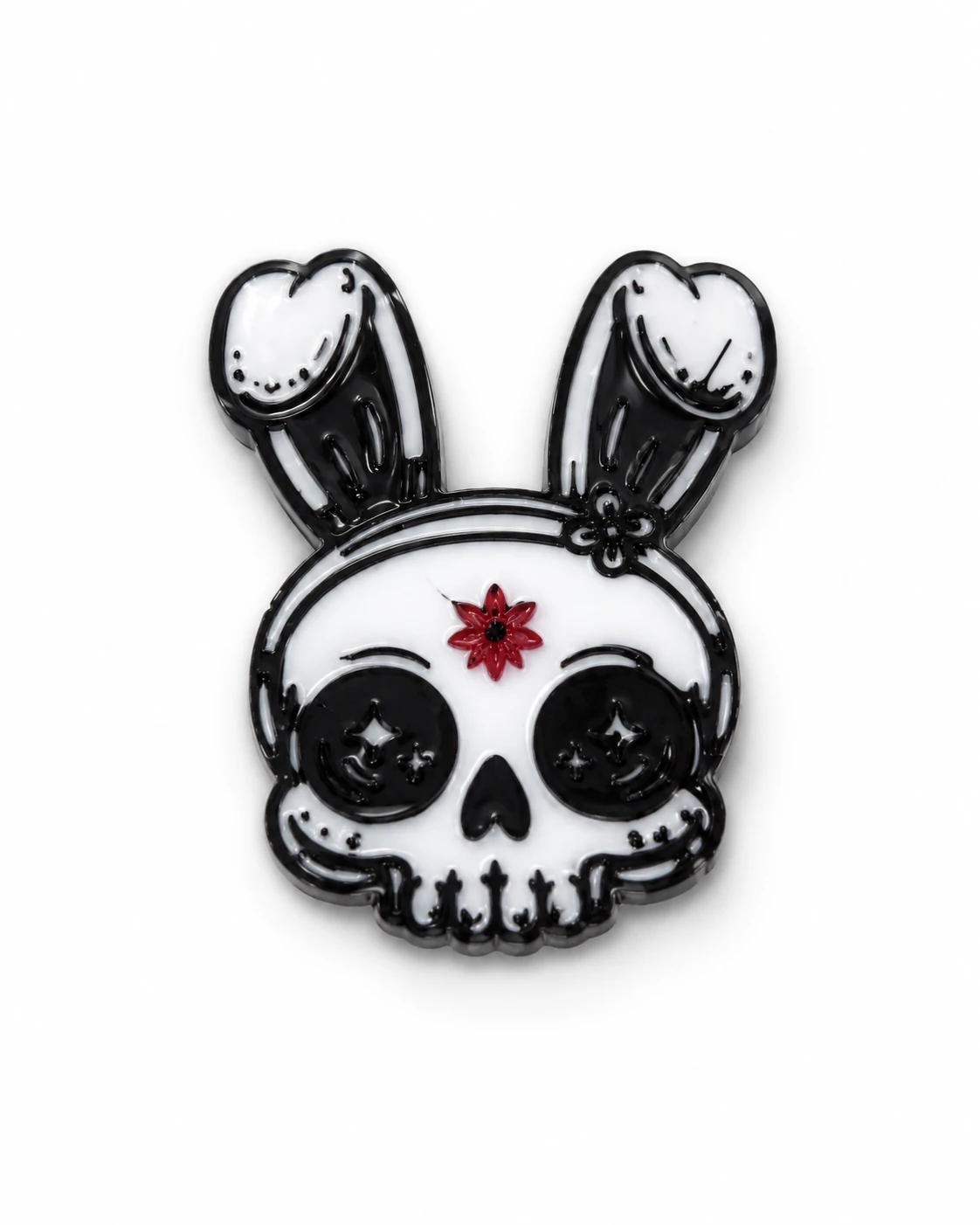 Resin Bunny Skull Keychain Charm - photo 4