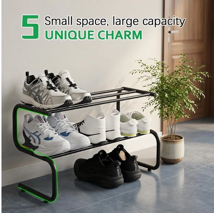 NEW! 24" Black Metal Shoe Rack - photo 3