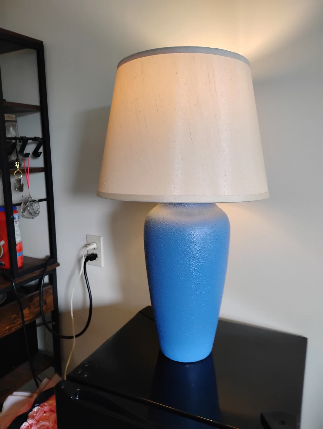 Blue Textured Table Lamp