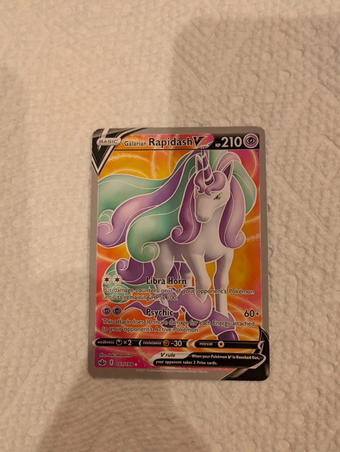 Pokemon Galarian Rapidash V TCG Card 167/198 / Ultra Rare - photo 3
