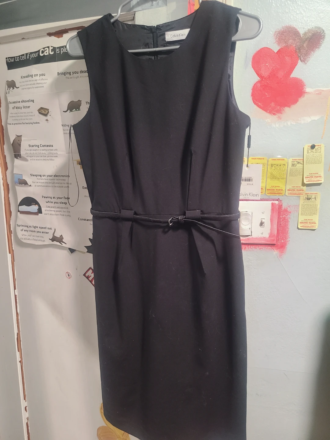 Calvin Klein Black Sleeveless Sheath Dress Size 6