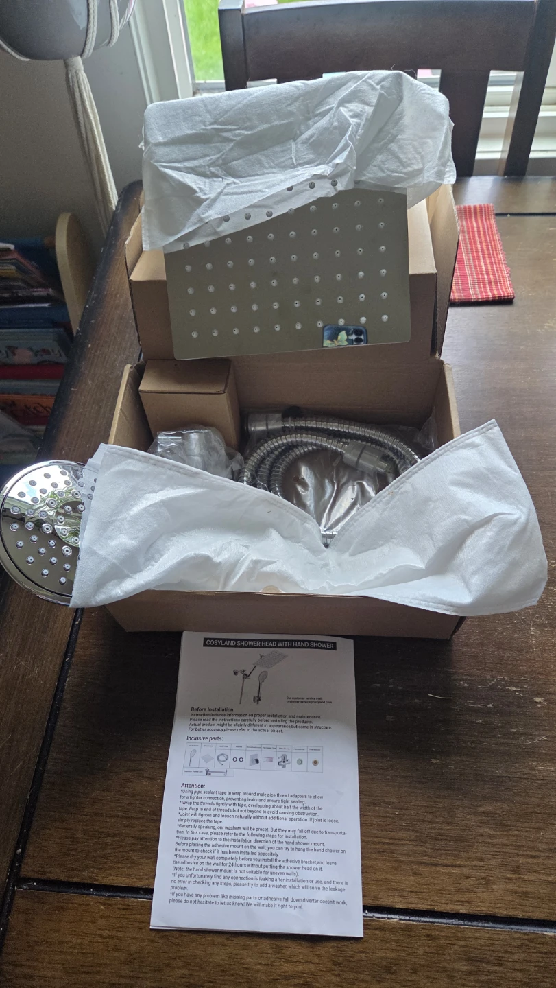 COSYLAND Rain Shower Head + Handheld Shower – New/Open Box - photo 2