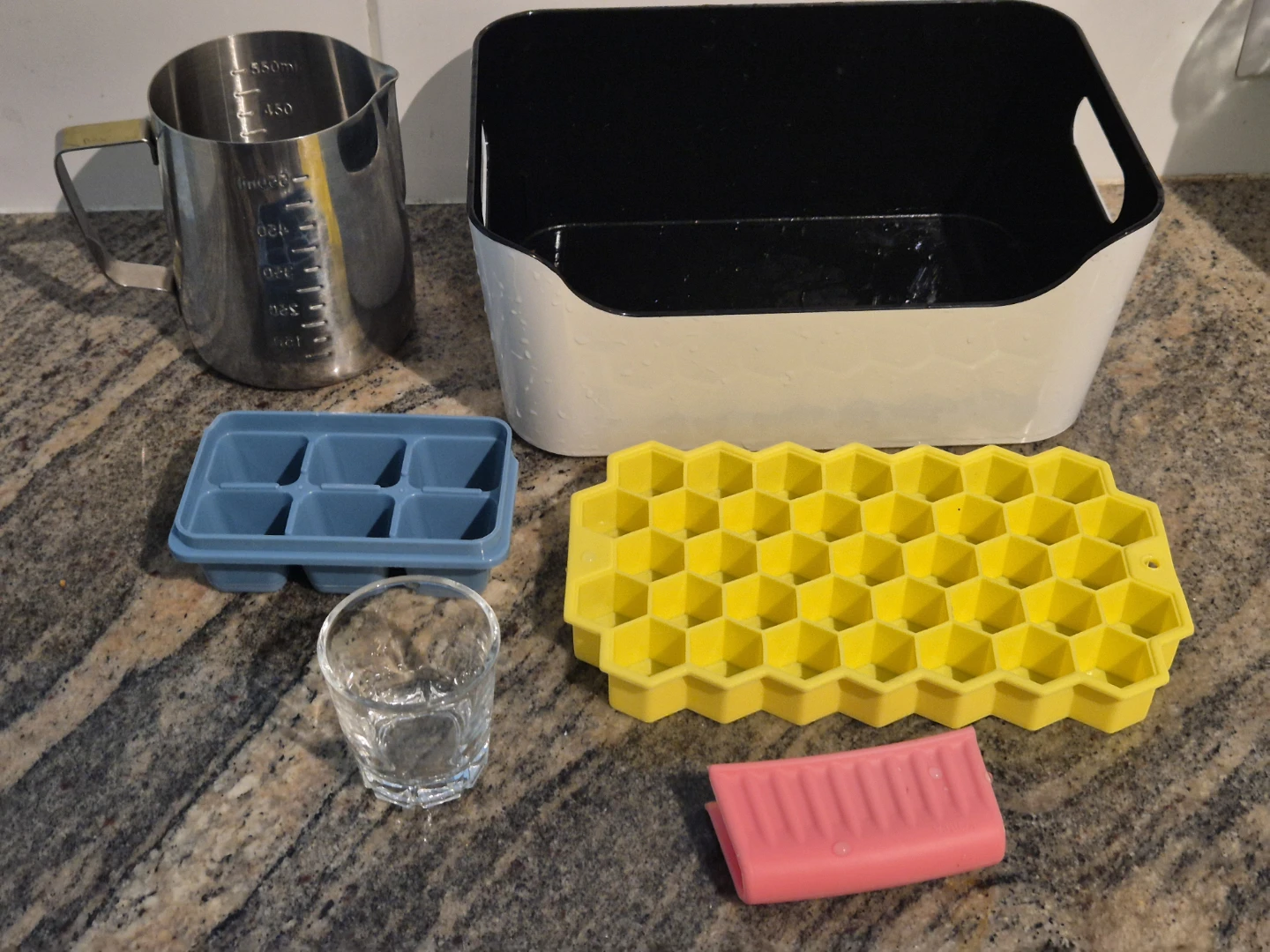 Ice Cube Tray and Milk Frothing Pitcher Set