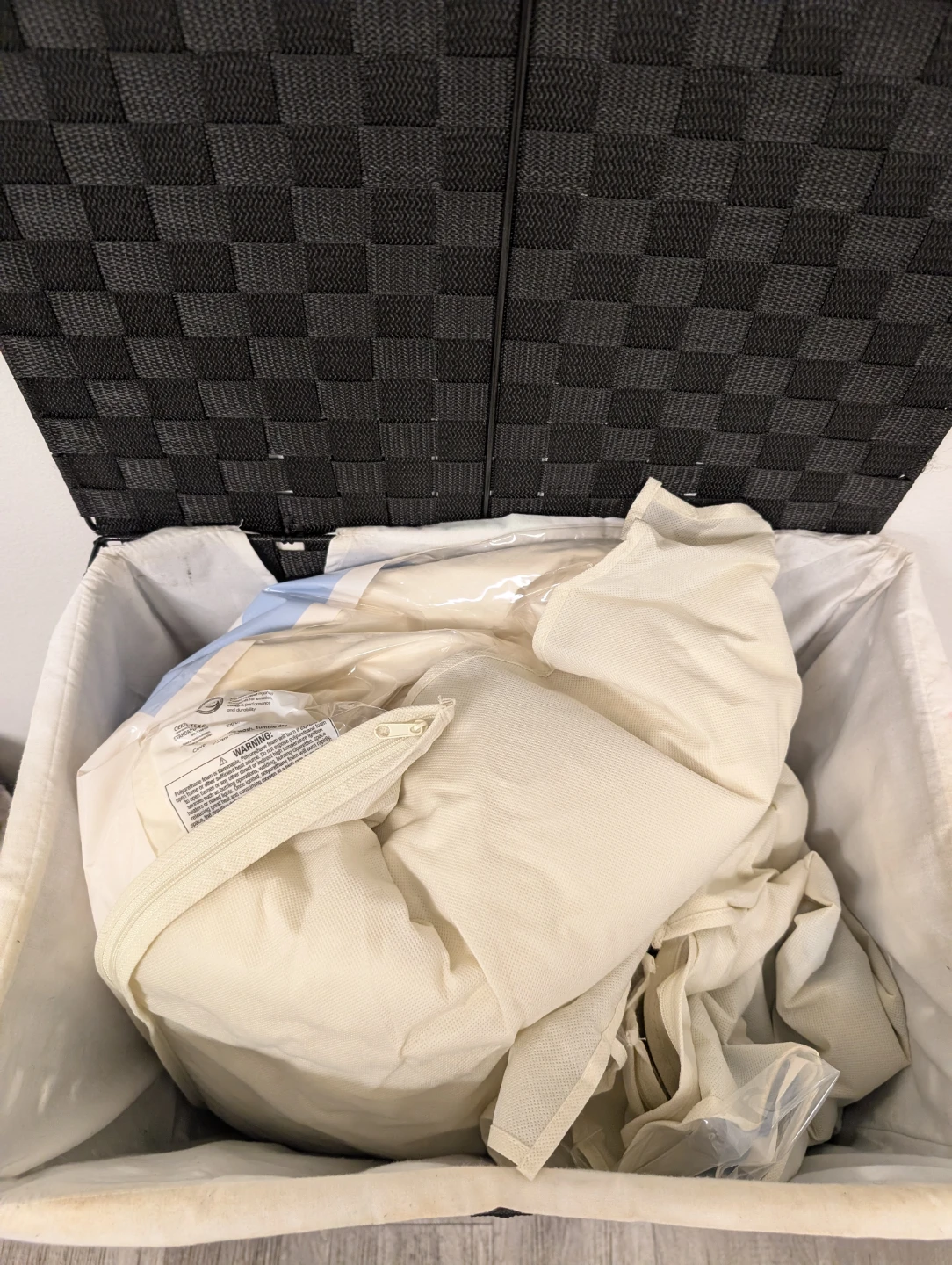 Black Woven Hamper with Liner - photo 2