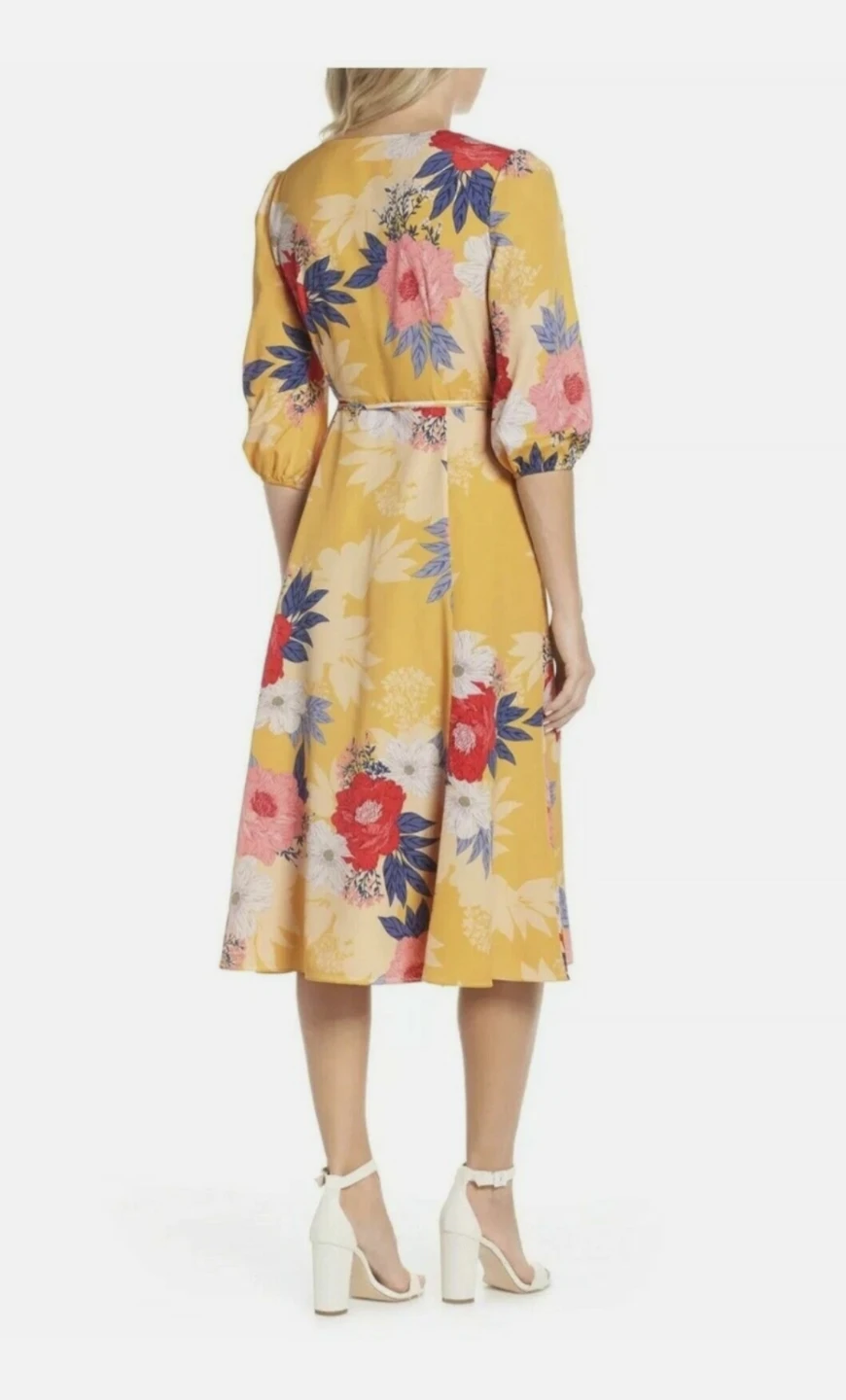 Brand New Bold Yellow Wrap Dress - photo 3