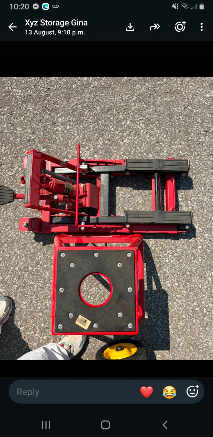 Red Motorcycle Jack Lift