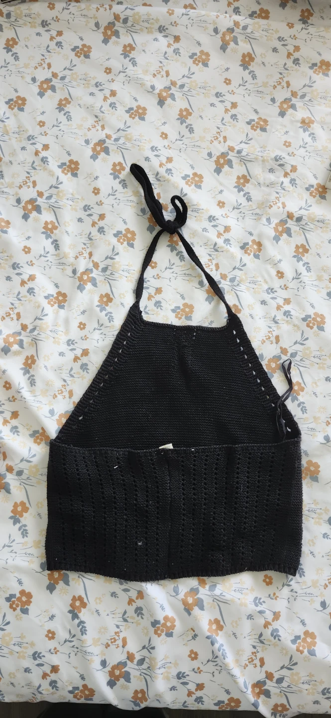 Garage Black Crochet Halter Top - photo 2