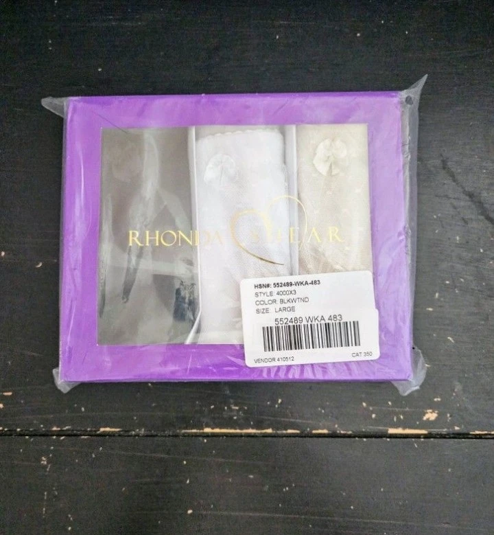 Rhonda Shear Women's Panties, 3 Pack, Large, NEW