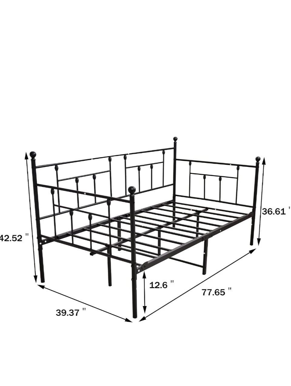 Black Metal Daybed Frame - photo 2