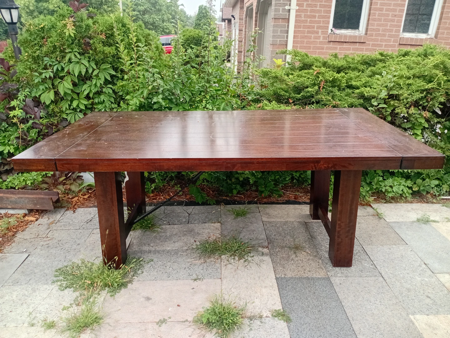 Wooden Dining Table - Dark Brown - photo 3