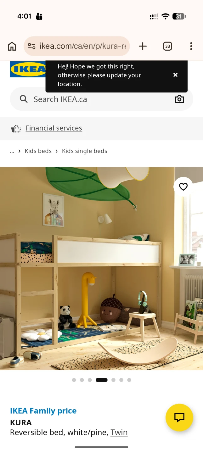 IKEA KURA Kids Reversible Bed