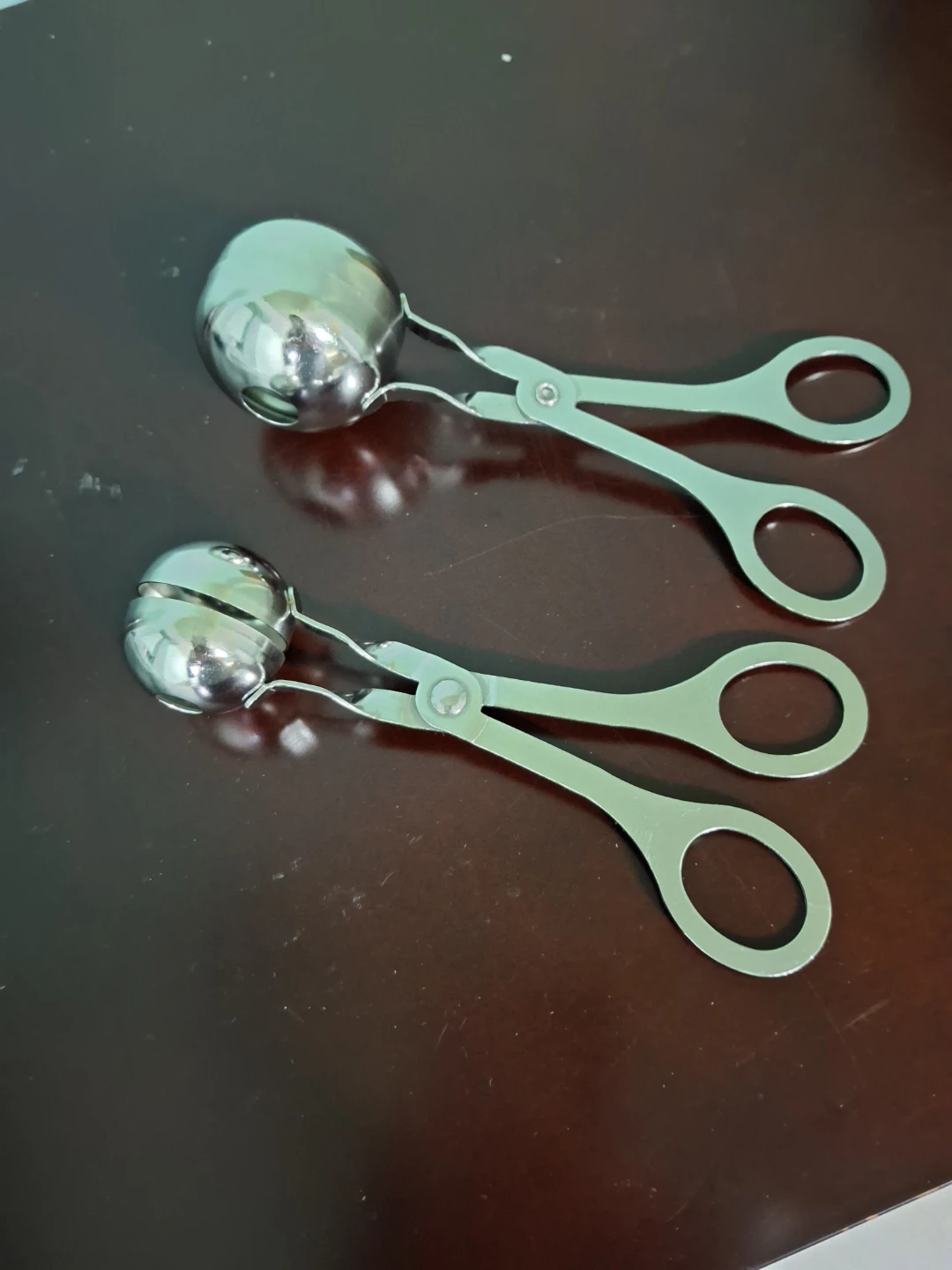 Set of 2 Stainless Steel Meatball Scoops
