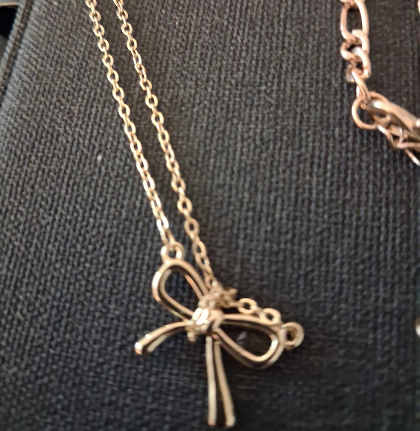 Rose Gold Bow Necklace and Bracelet Set - photo 2