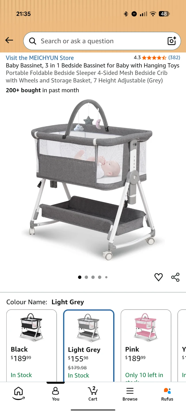 Baby Bassinet with Hanging Toys