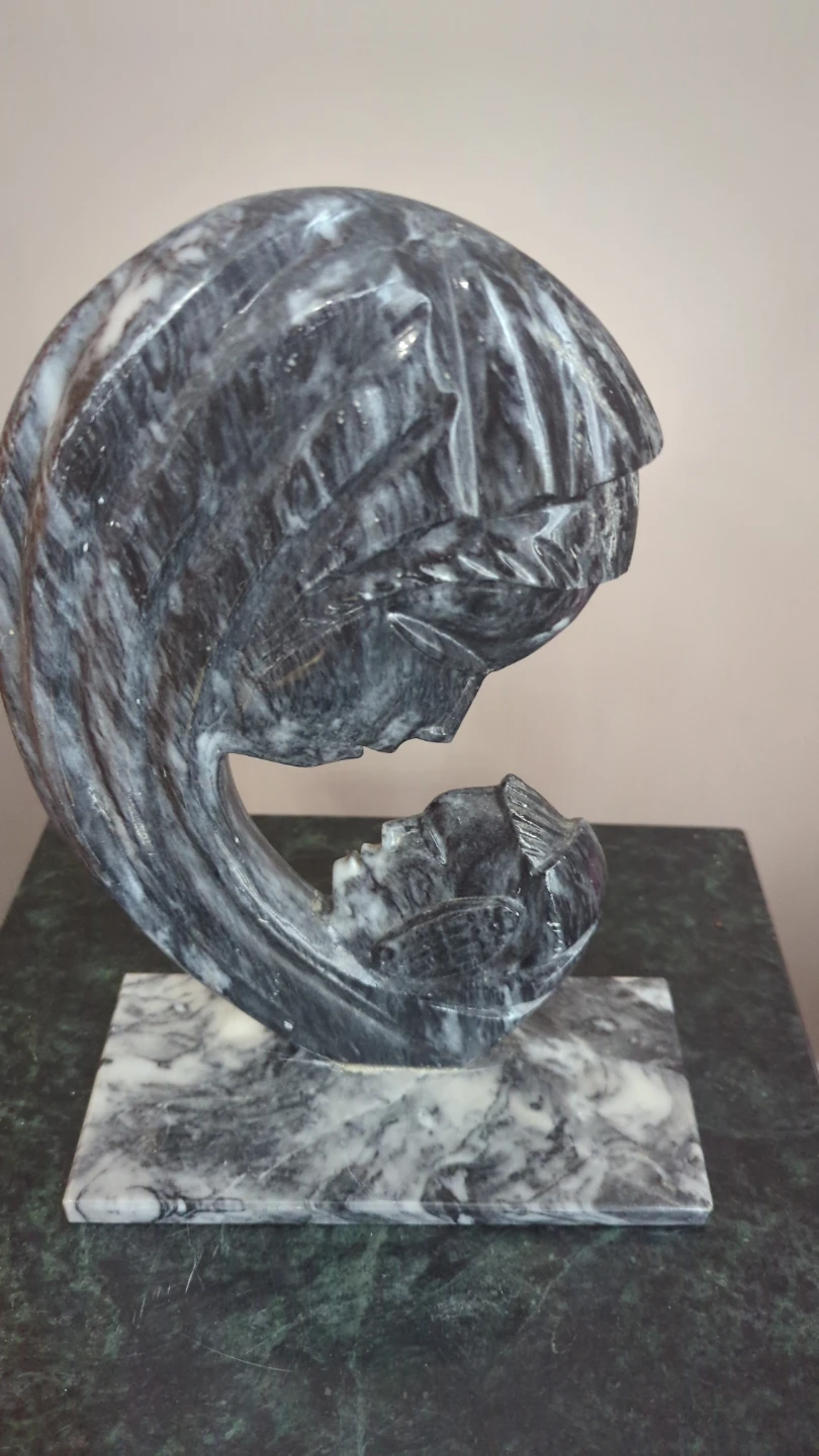 Marble Sculpture of Mother and Child - photo 2