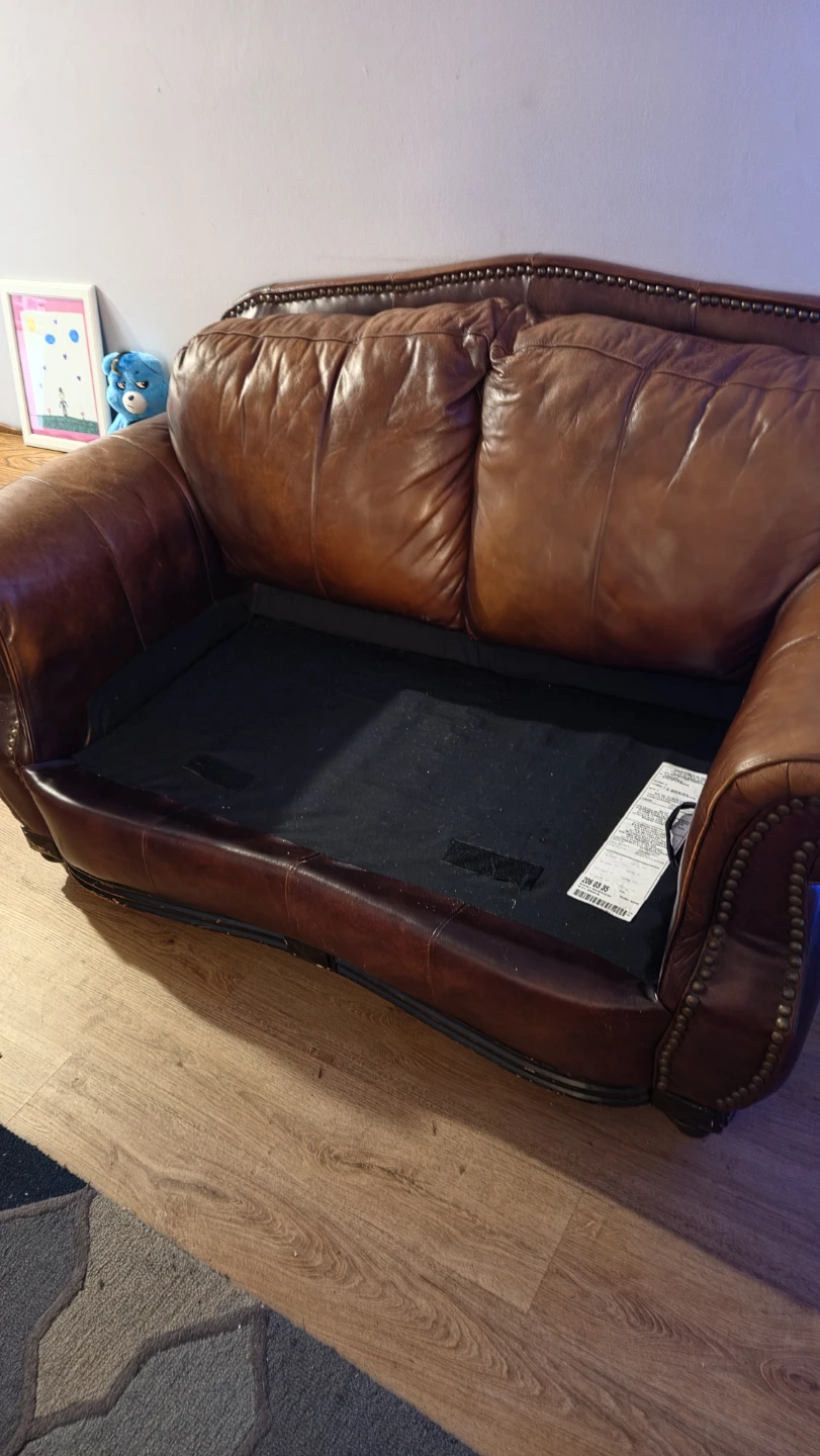 Brown Leather Loveseat - photo 4