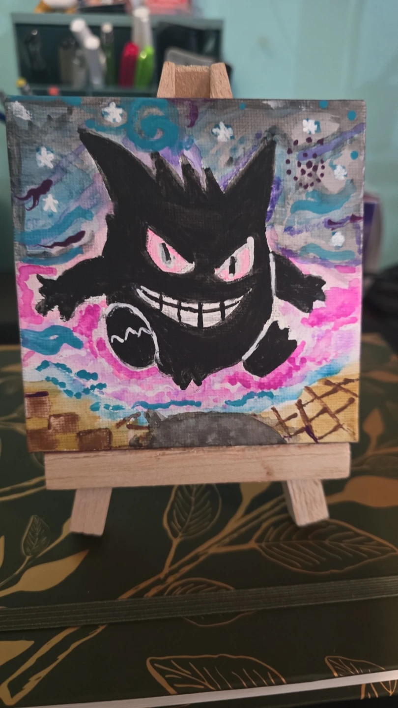 Hand-painted Gengar Canvas