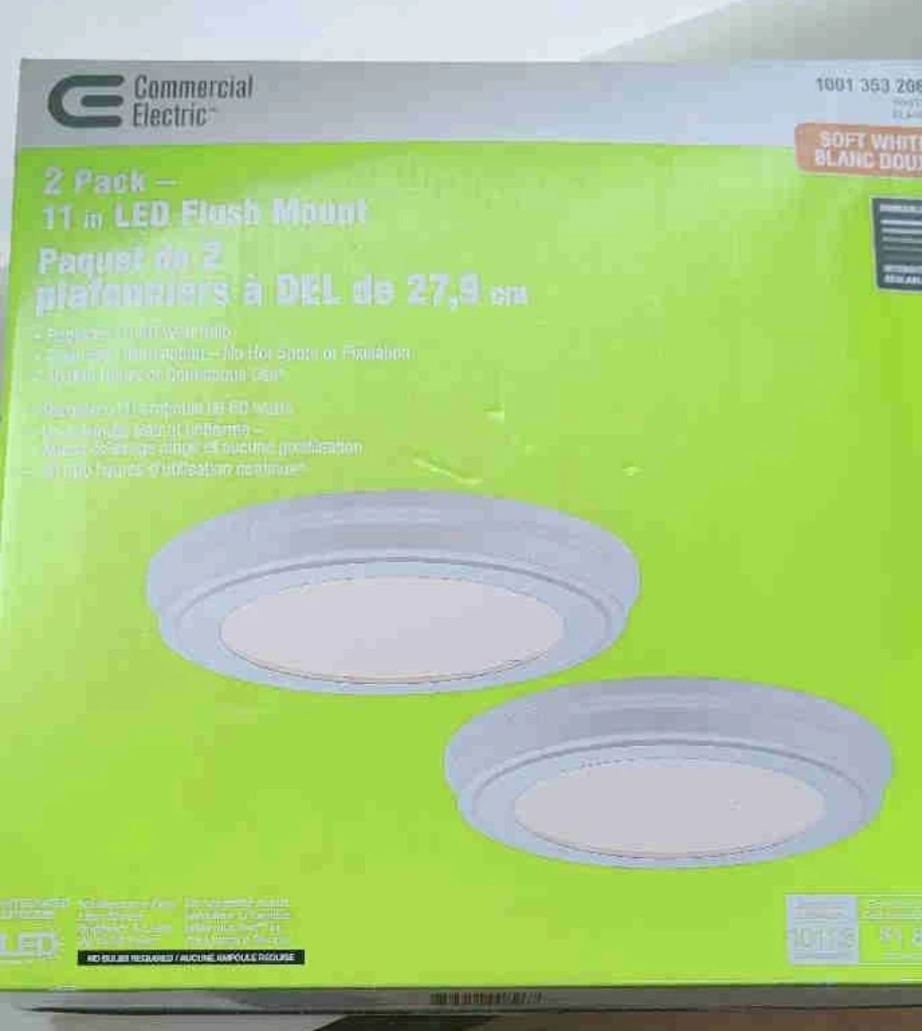 Commercial Electric 1 Pack 11 in LED Flush Mount Lights