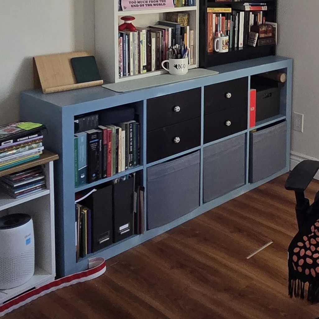 French Blue Kallax with Four Drawers