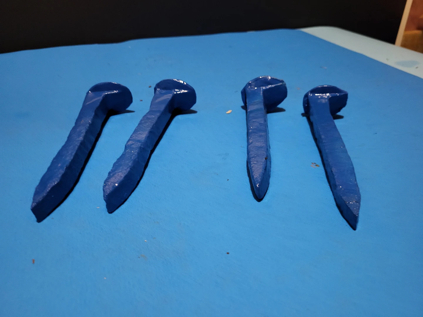 Set of 4 Blue Railroad Spikes - photo 3