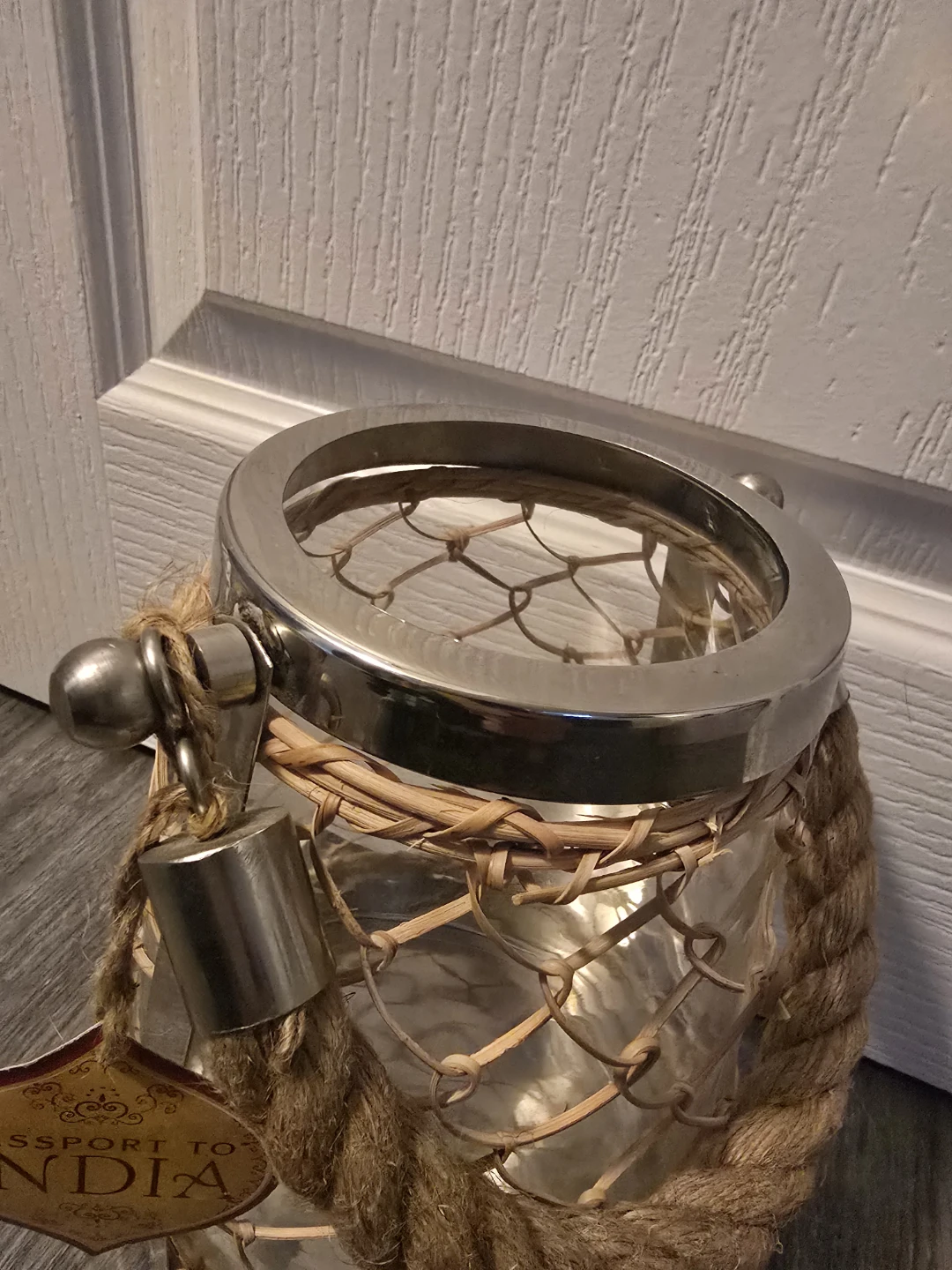 Glass Lantern with Rope Handle - photo 3