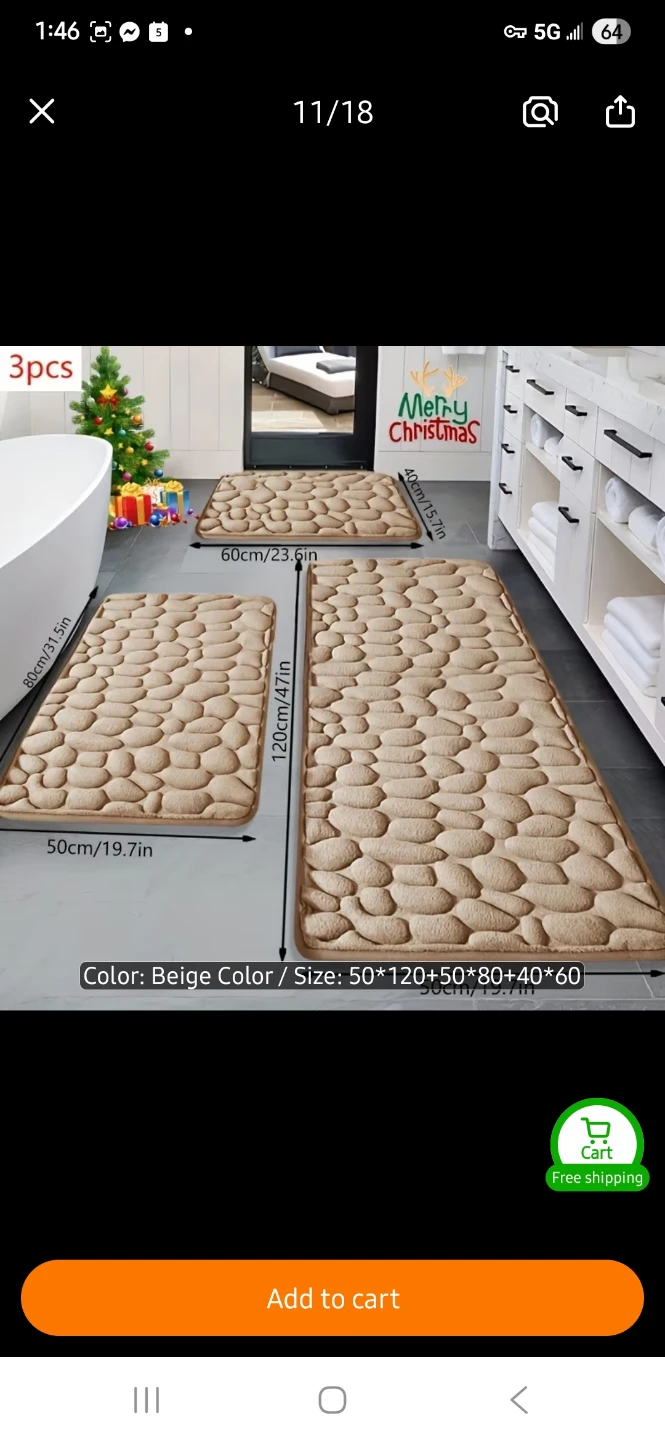 NEW 3-Piece Rectangular Bath Mat Set 🚿 - photo 2