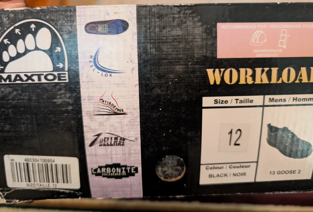 Maxtoe Workload Black Leather Work Boots Size 12 - photo 2