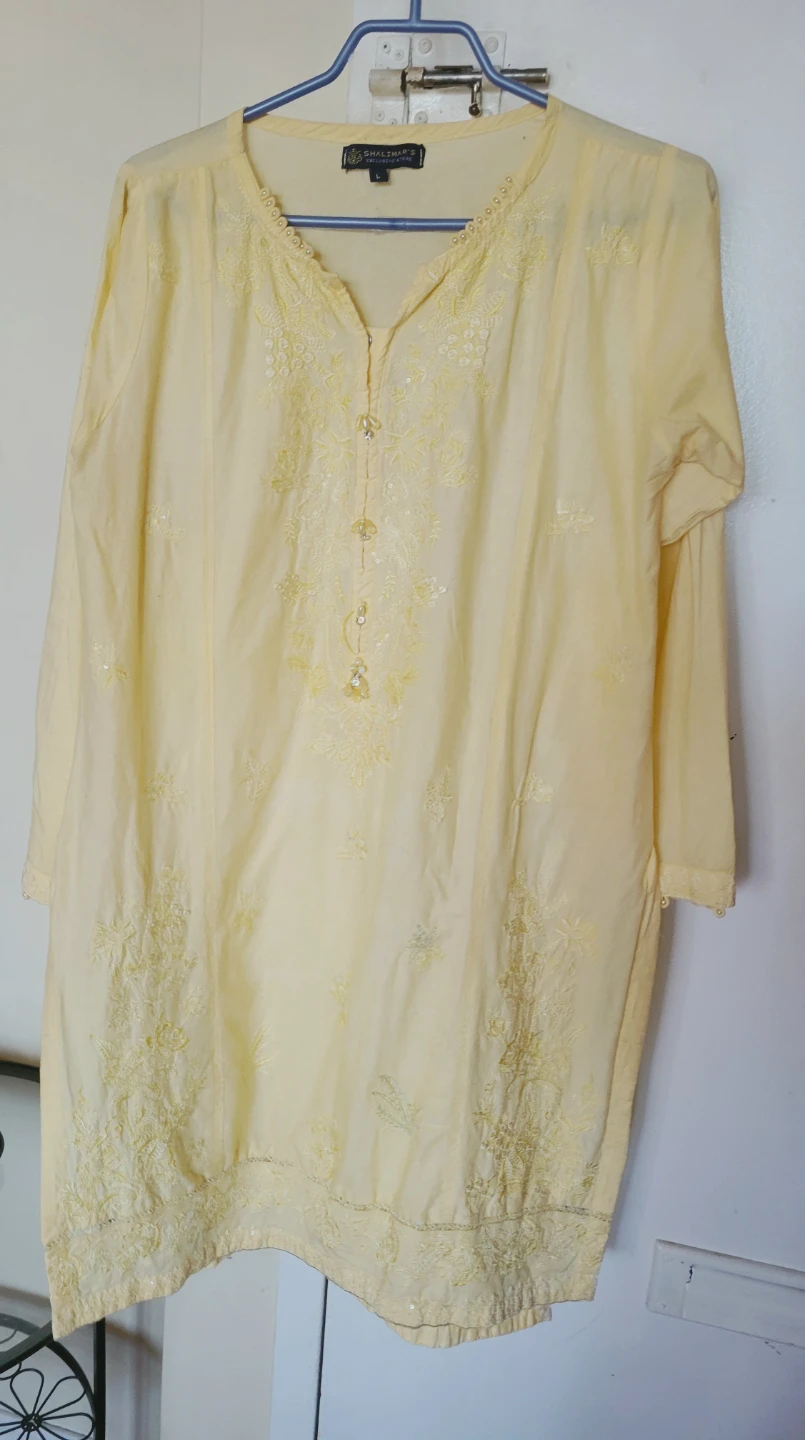 Lemon Yellow Embroidered Kurti - photo 2