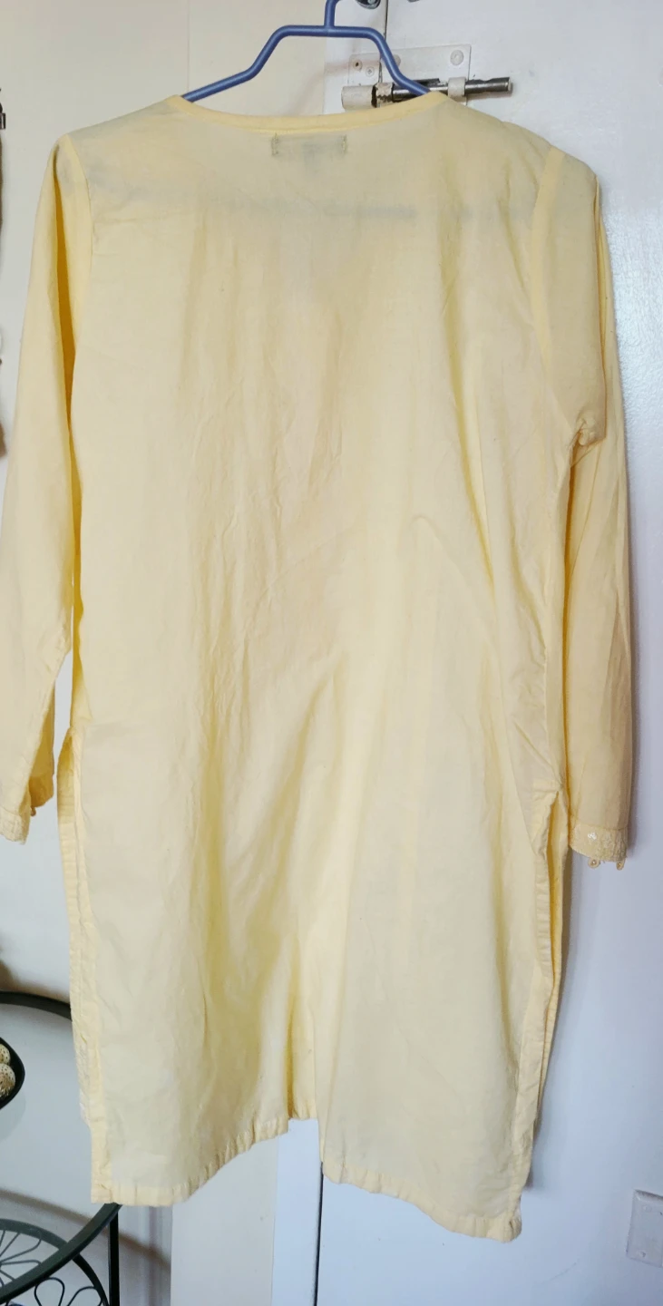 Lemon Yellow Embroidered Kurti - photo 3