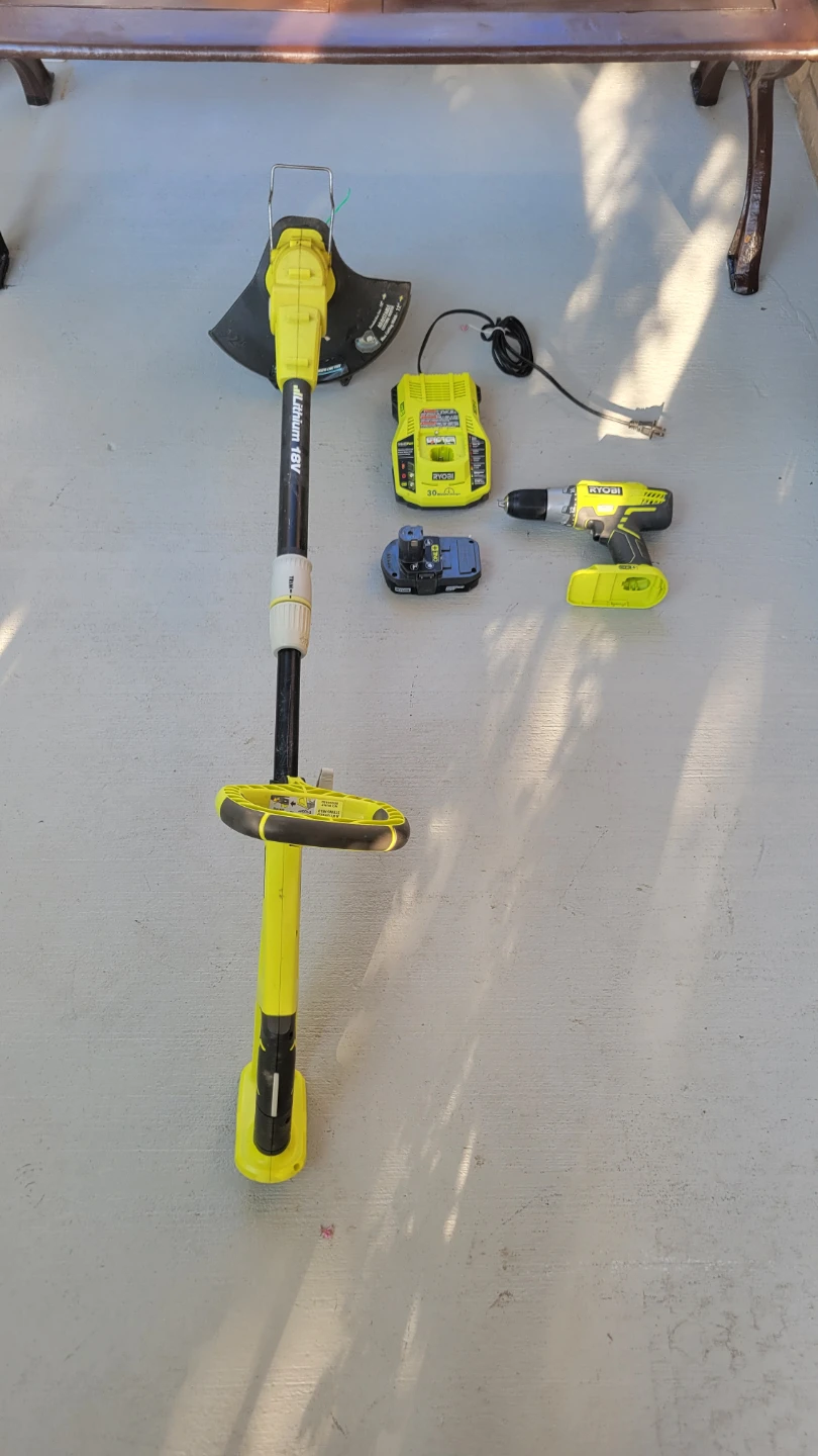 LITHIUM-ION Ryobi 18V String Trimmer and Drill  SET - photo 2